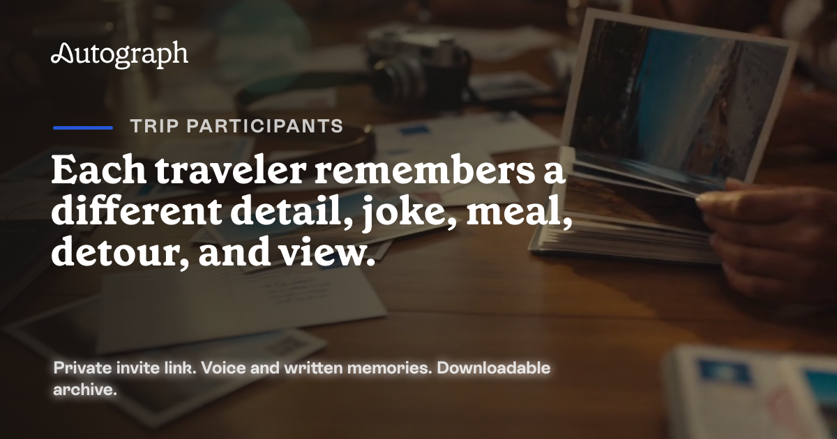 Trip Memory Book for Participants | Autograph